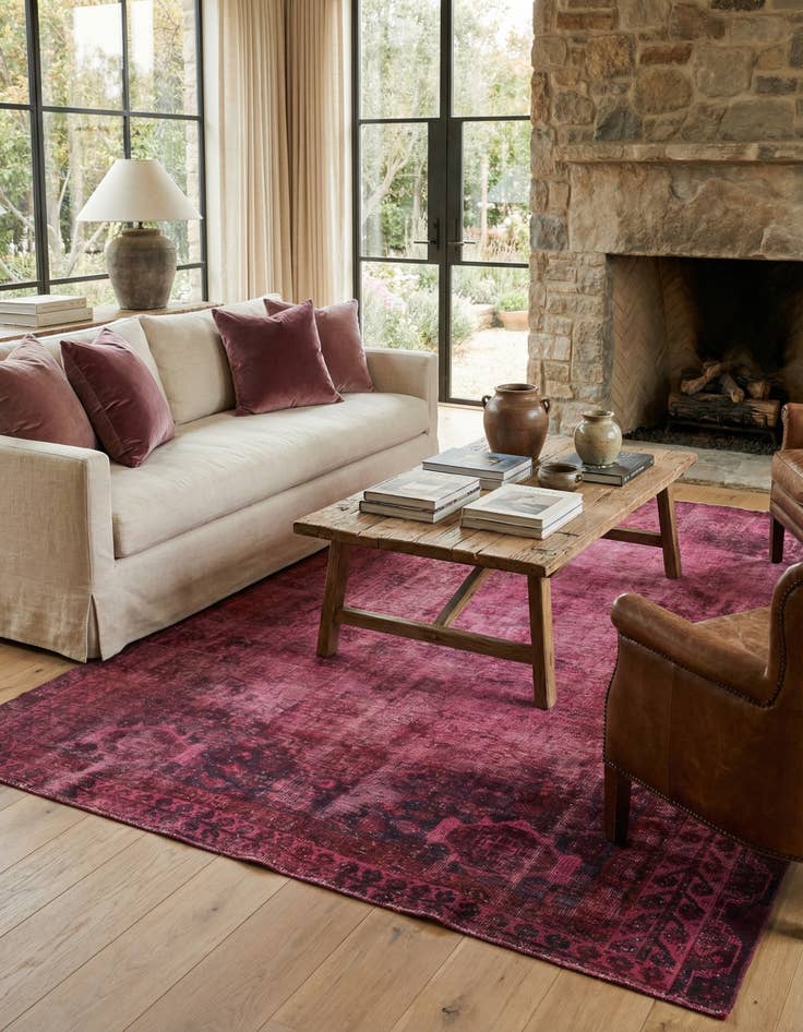 Detail image of  7' x 9' 2  Hand Knotted Ultra Vintage Persian Wool Rug