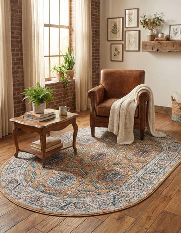 Mustard Yellow Nyla Oval Rug