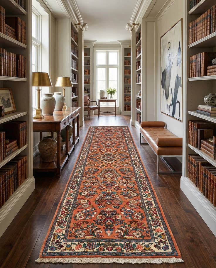 Detail image of 2' 6 x 9' 9 Sarouk Wool Runner Rug