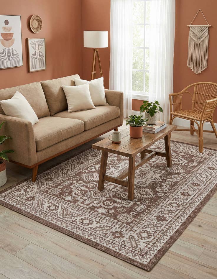 Detail image of 6' x 9'  Washable Aztec Indoor / Outdoor Rug