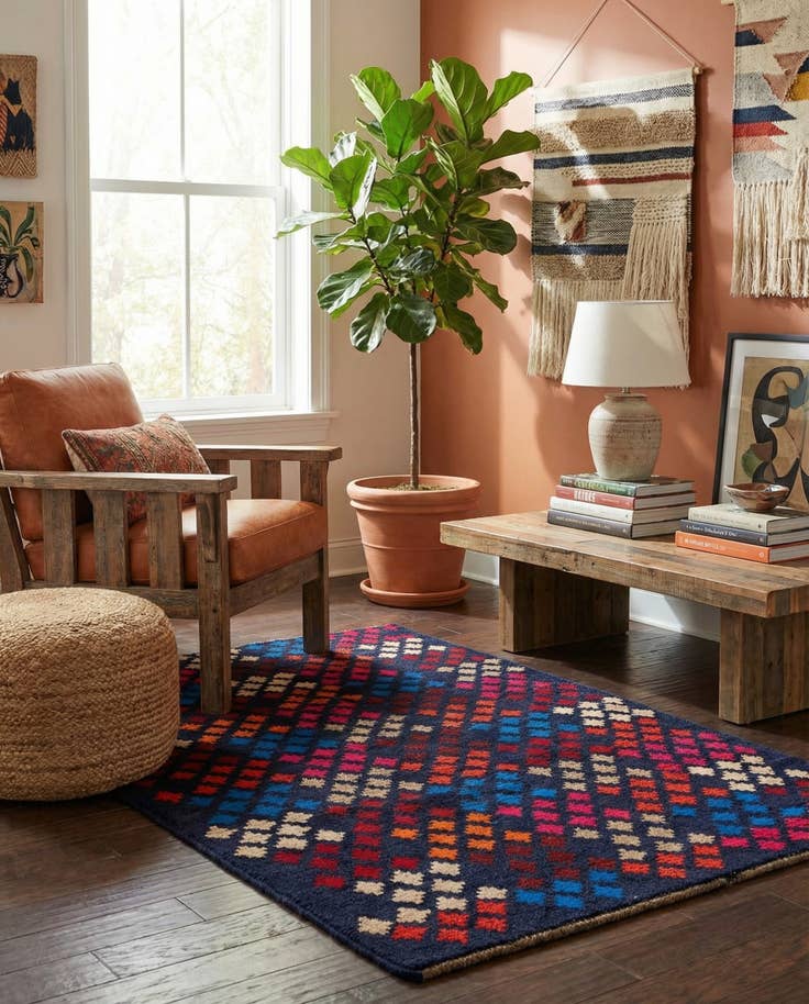 Detail image of 3' x 4' 6 Hand Knotted Balouch Wool Rug