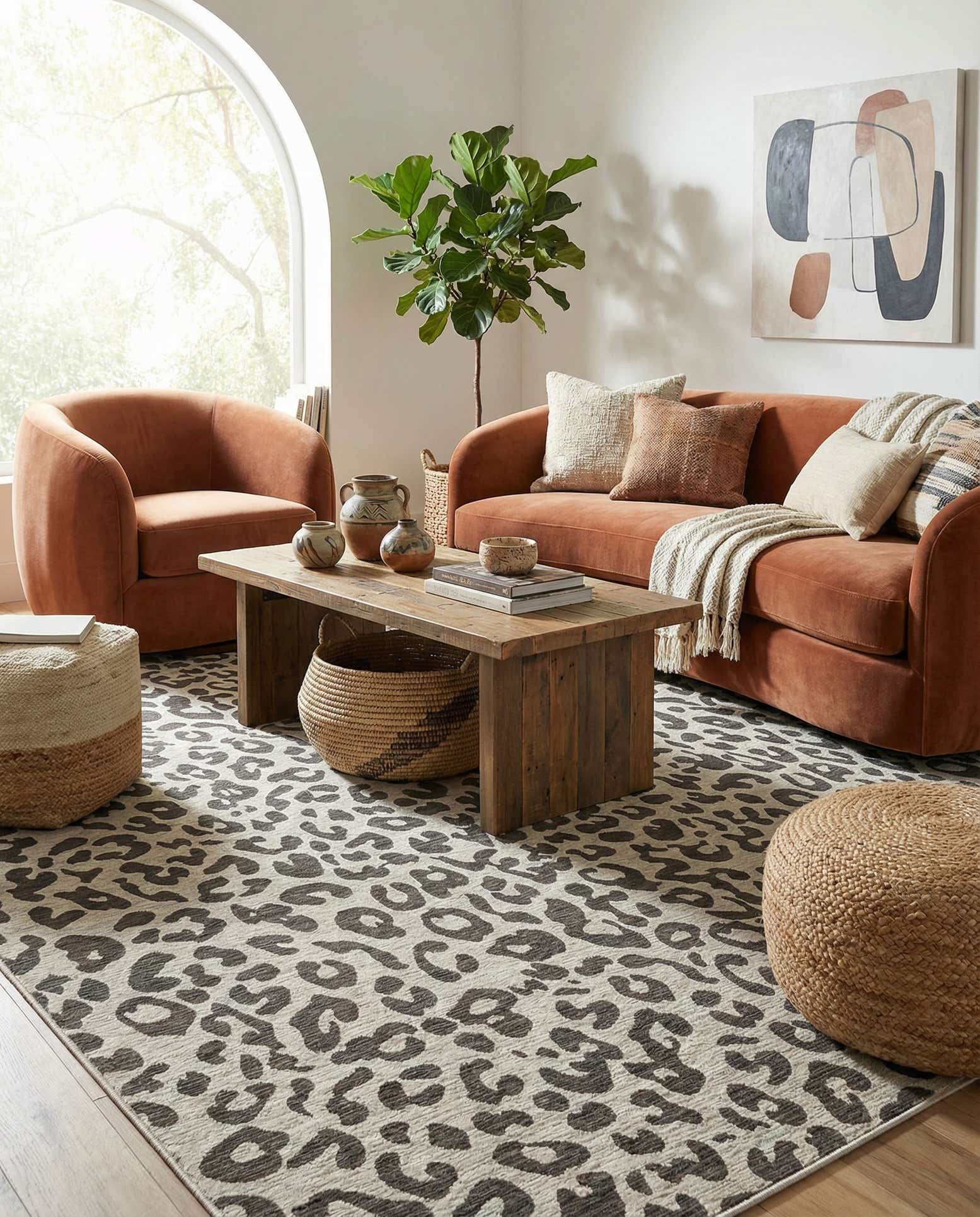 13' x 13' Easy-Clean Safari Indoor / Outdoor Square Rug