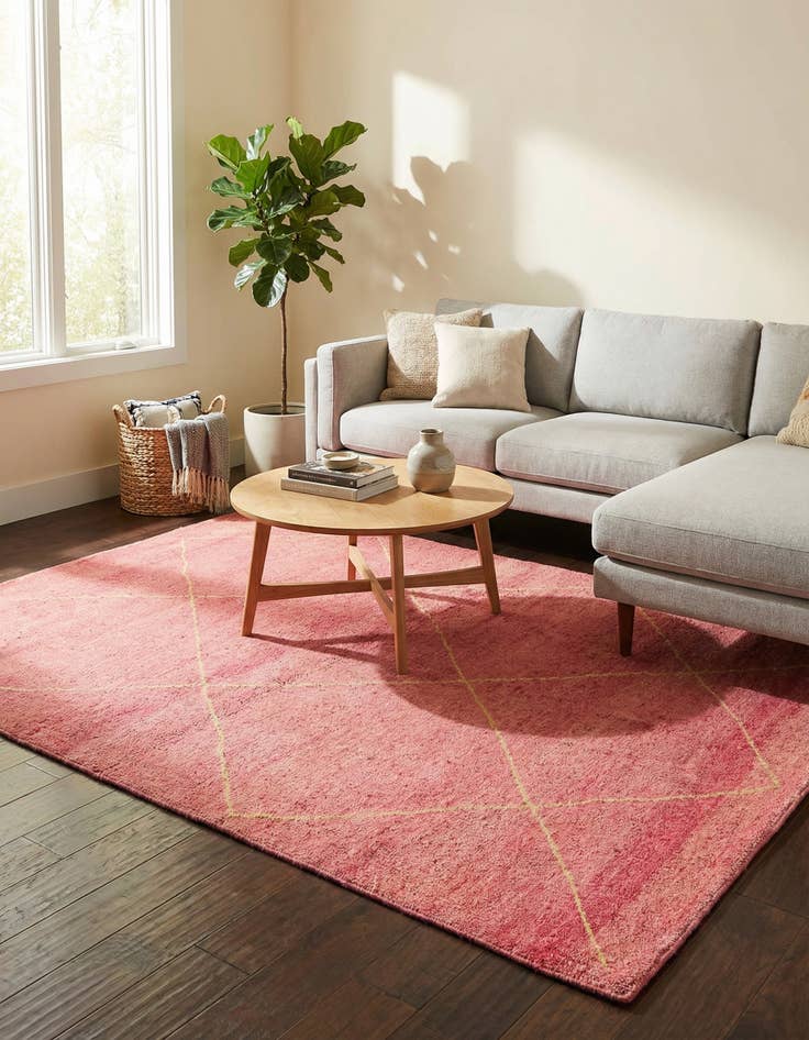 Detail image of  4' 7 x 6' 7  Hand Knotted Moroccan Wool Rug