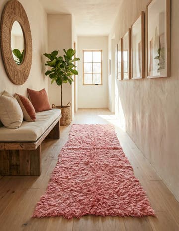 4' 1 x 8' 1 Hand Knotted Moroccan Wool Runner Rug