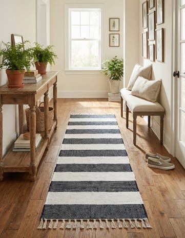 2' 2 x 10' Hand Woven Chindi Rag Runner Rug