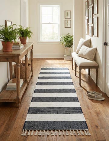 2' 2 x 10' Hand Woven Chindi Rag Runner Rug