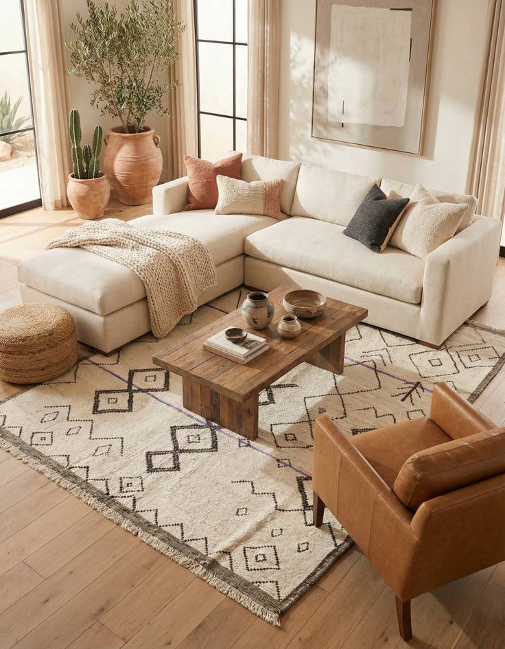 Detail image of 9' x 12' 7  Hand Knotted Moroccan Wool Rug