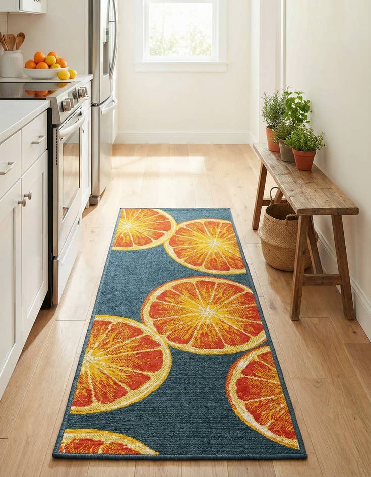 Detail image of  2' x 5'  Washable Modern Indoor / Outdoor Runner Rug