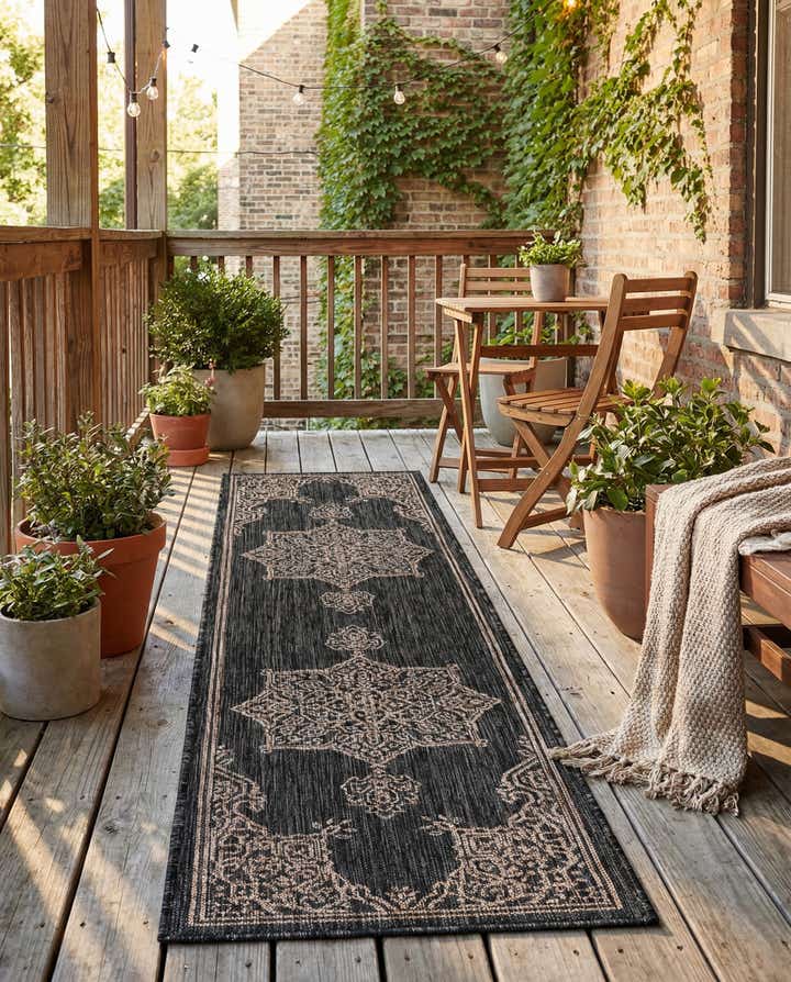 2' x 8' Easy-Clean Traditional Indoor / Outdoor Runner Rug