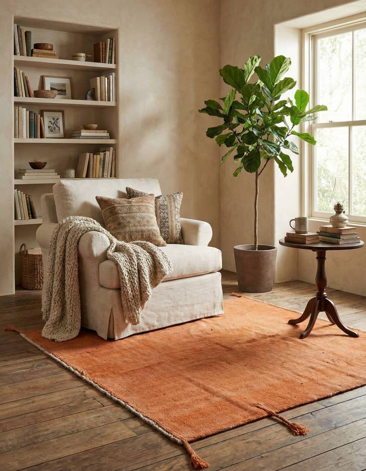 Detail image of 4' 3 x 4' 7  Hand Knotted Gabbeh Wool Square Rug