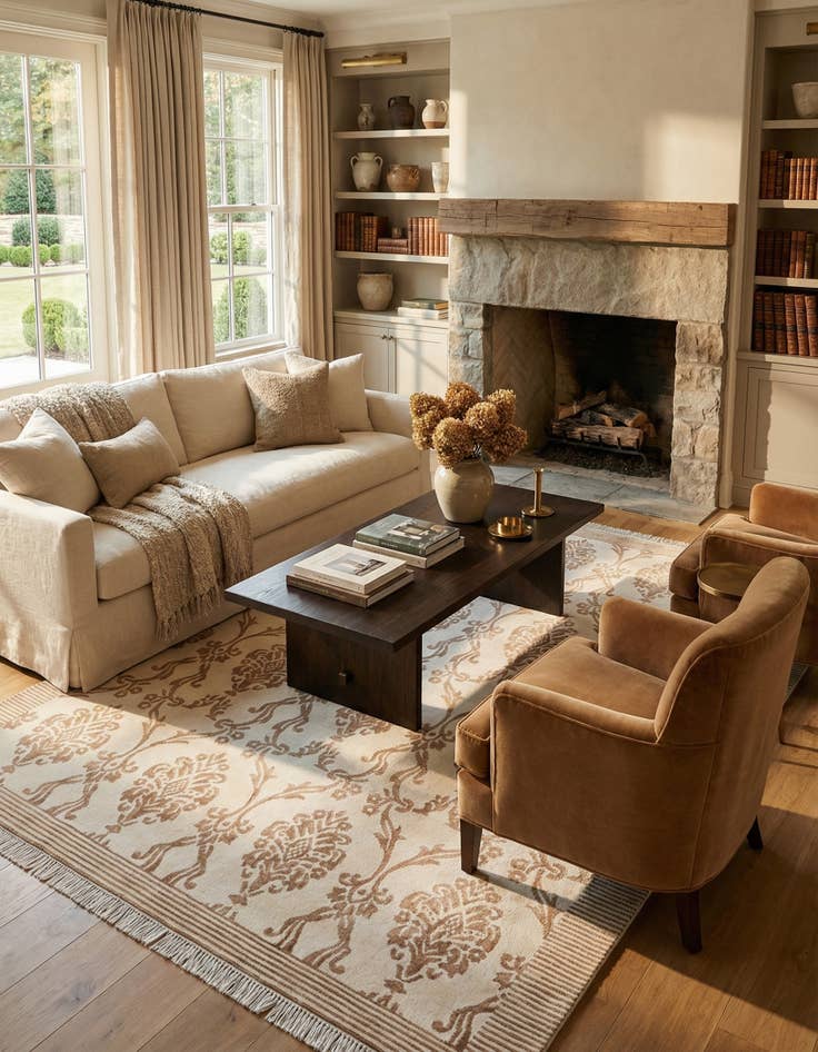 Detail image of  5' 9 x 8' 2  Hand Knotted Darya Wool Rug