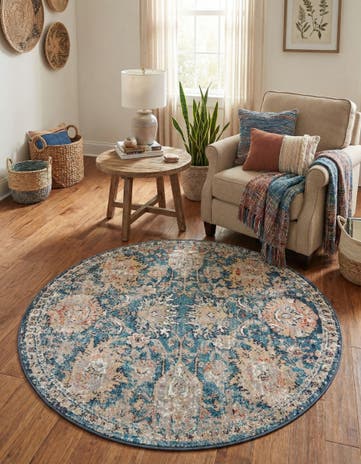 Blue Lola Round Rug