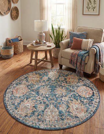 Blue Lola Round Rug