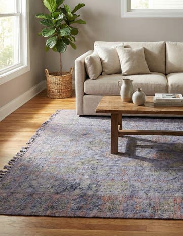 4' 3 x 6' 5 Hand Woven Kilim Modern Wool Rug