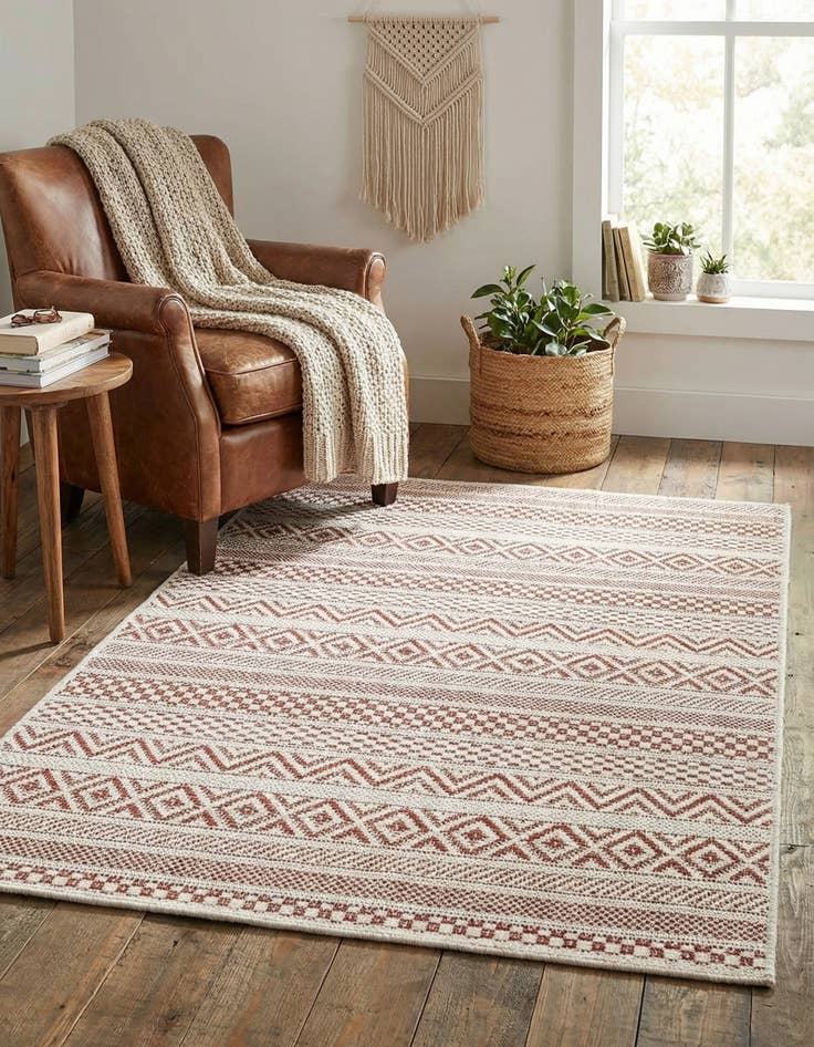 Detail image of 2' x 3'  Washable Striped Indoor / Outdoor Rug