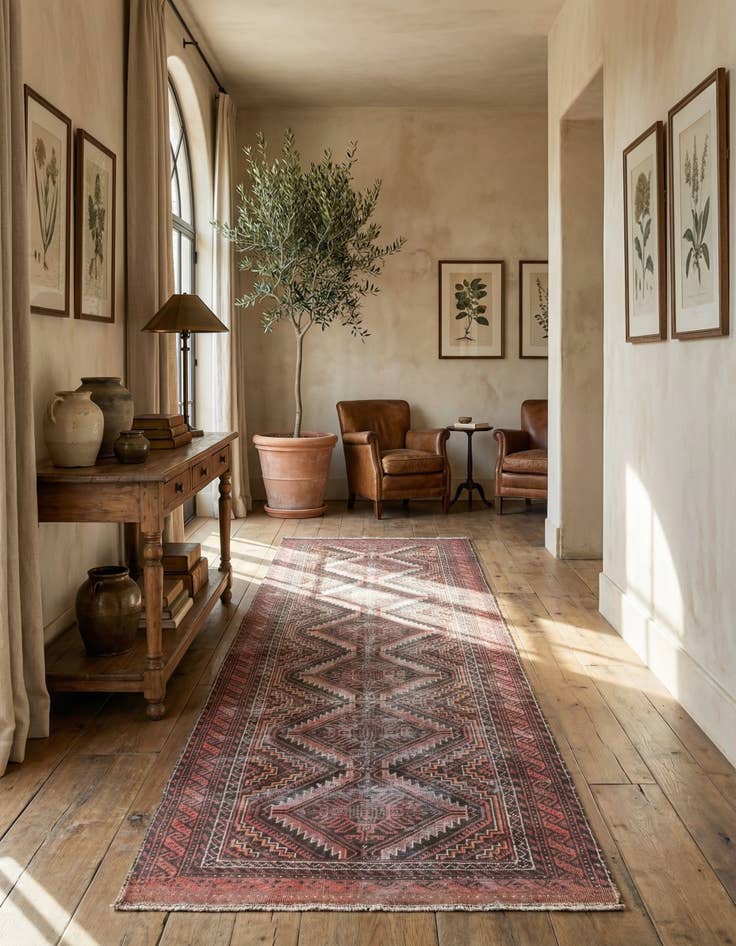 Detail image of 3' 4 x 8' 4  Hand Knotted Ultra Vintage Persian Wool Runner Rug