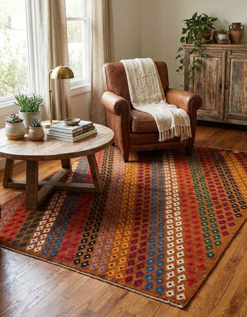 5' 1 x 6' 7 Hand Knotted Balouch Wool Rug