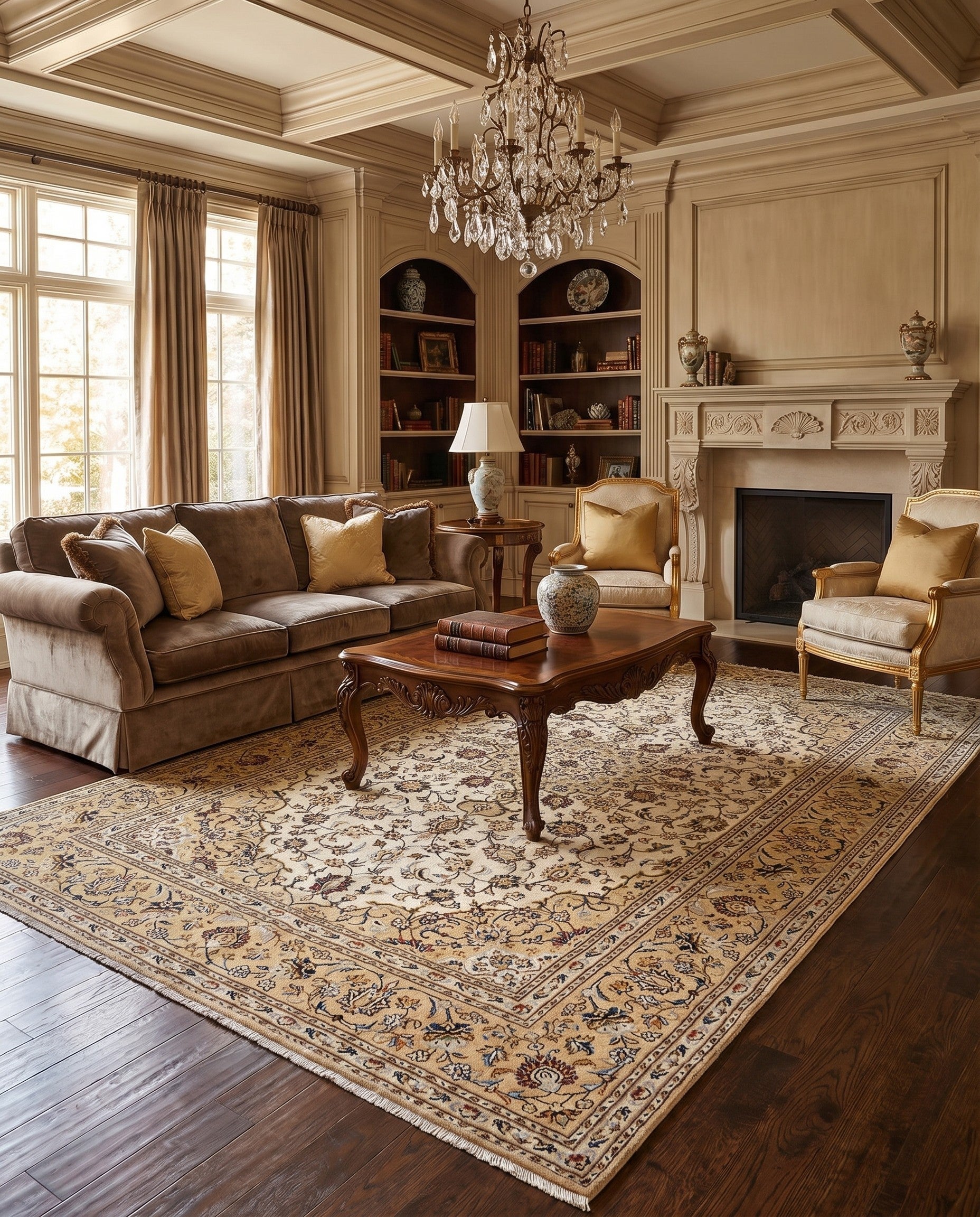 6' 4 x 9' 11 Kashan Wool Rug