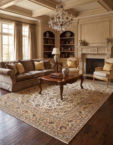6' 4 x 9' 11 Kashan Wool Rug