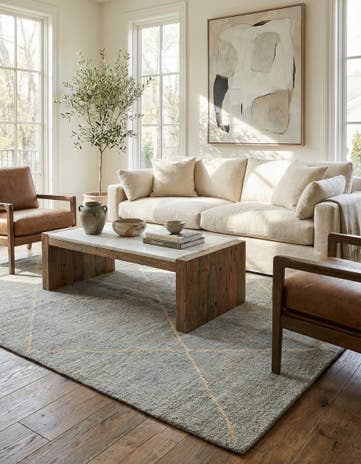 4' 7 x 6' 9 Hand Knotted Moroccan Wool Rug