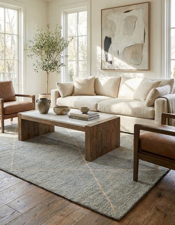 4' 7 x 6' 9 Hand Knotted Moroccan Wool Rug