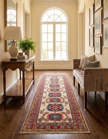 2' 9 x 9' 8 Hand Knotted Kazak Runner Rug