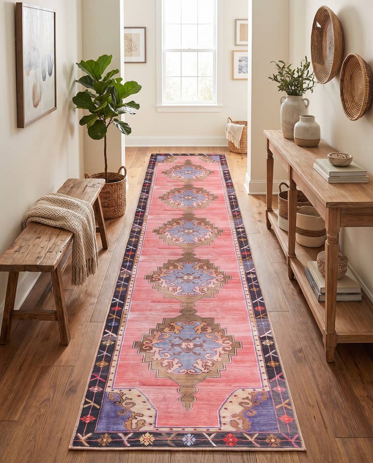 Detailansicht von 75cm x 365cm Waschbar Timeless Läufer Teppich