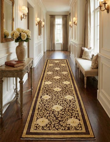 4' x 15' Hand Knotted Peshawar Ziegler Runner Rug
