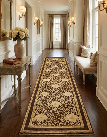 4' x 15' Hand Knotted Peshawar Ziegler Runner Rug
