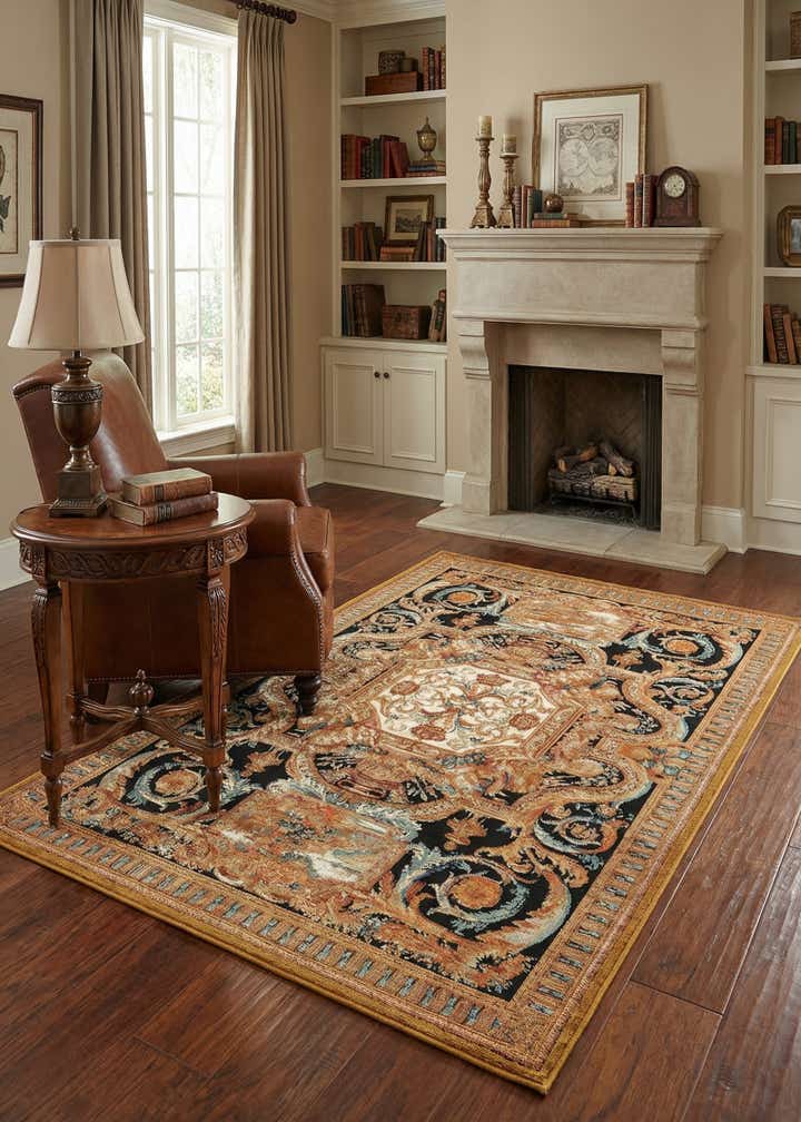 4' x 6' Easy-Clean Traditional Indoor / Outdoor Rug