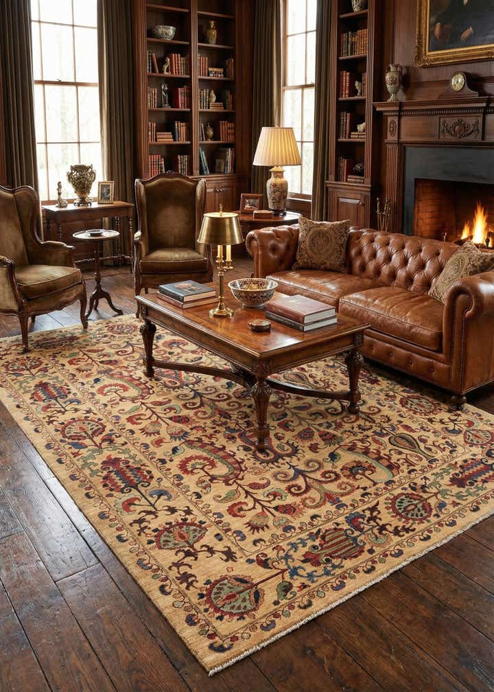 6' 3 x 8' 4 Hand Knotted Ariana Ziegler Oriental Rug