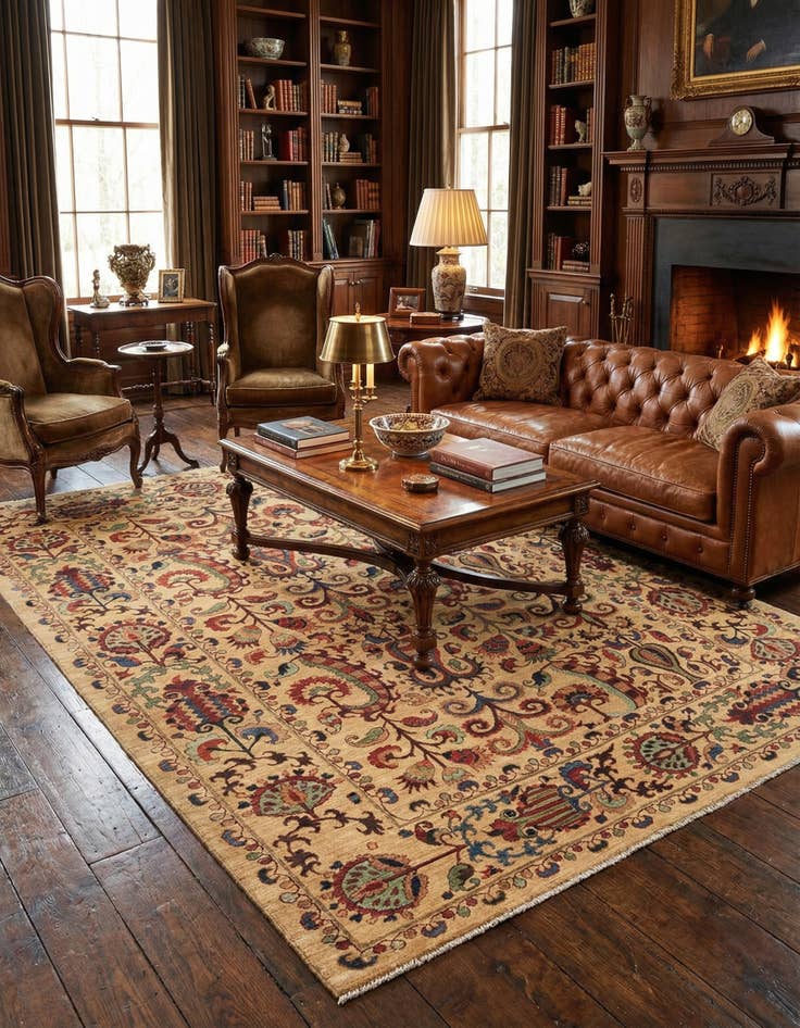 Detail image of 6' 3 x 8' 4 Hand Knotted Ariana Ziegler Oriental Rug
