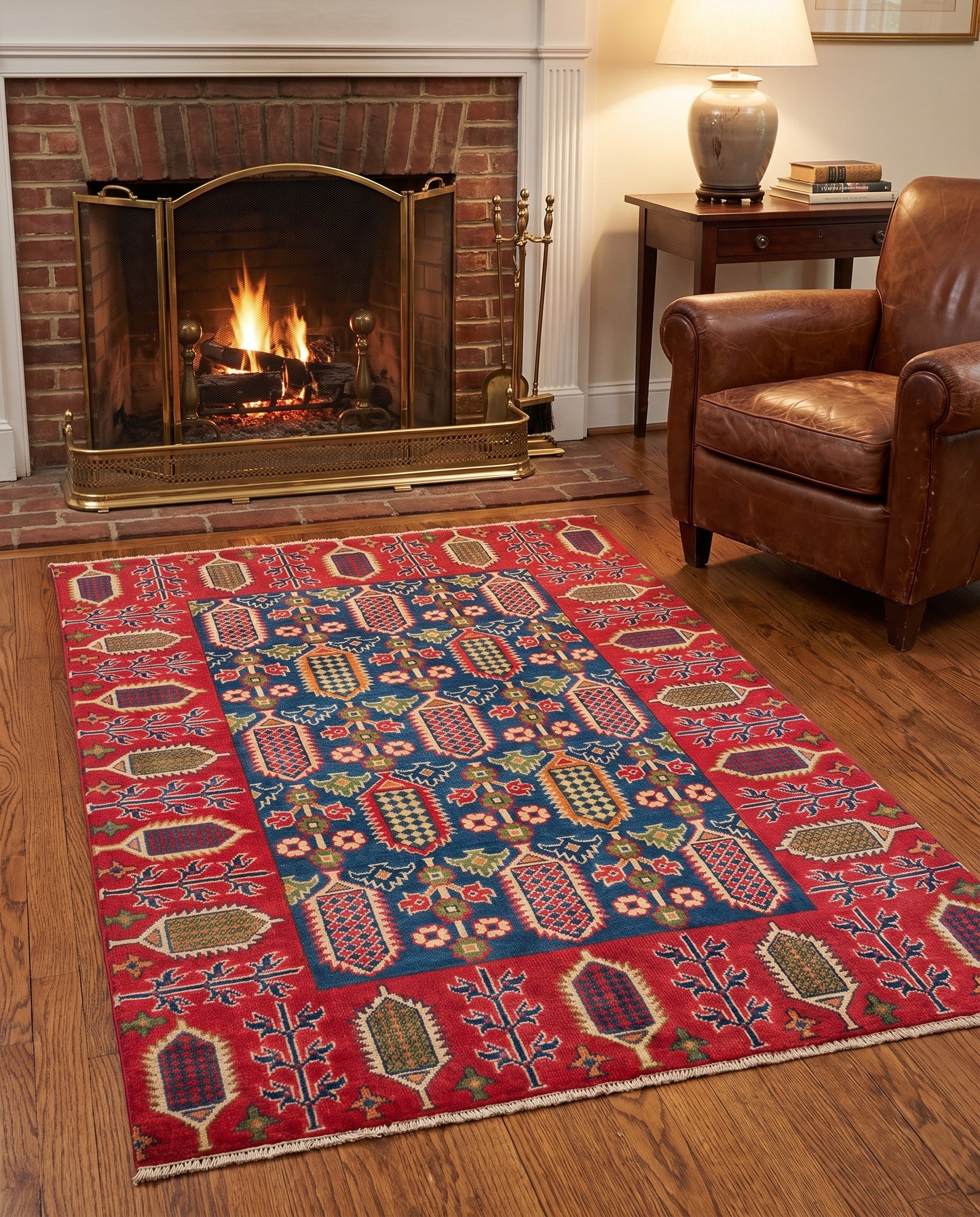 3' 11 x 6' 2 Hand Knotted Kazak Rug