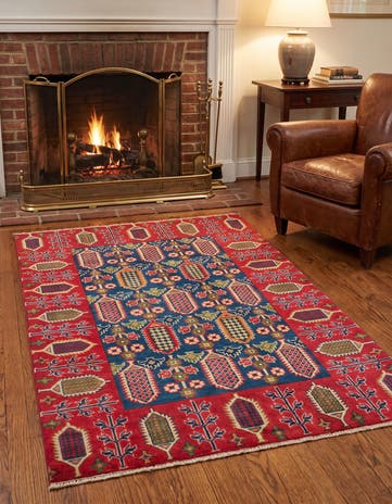 3' 11 x 6' 2 Hand Knotted Kazak Rug