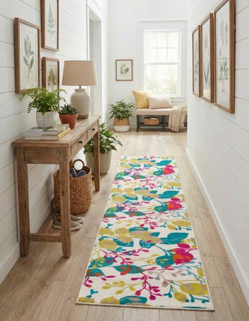Ivory Azalea Runner Rug