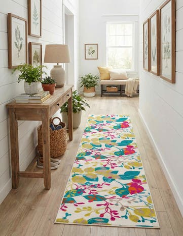 Ivory Azalea Runner Rug