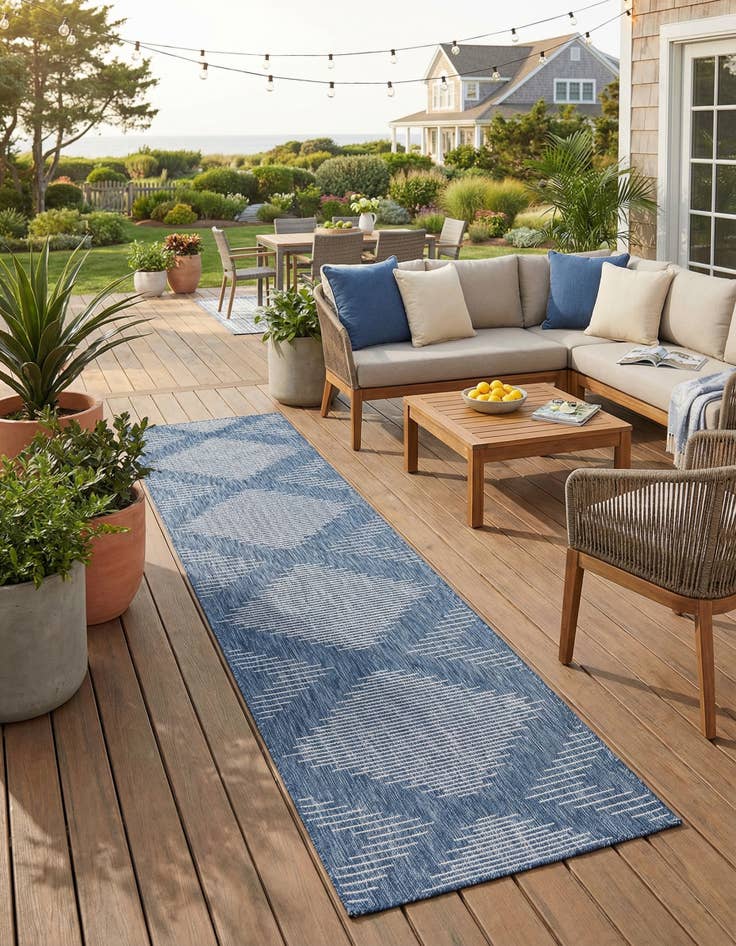 Detail image of 3' 3 x 14'  Washable Modern Indoor / Outdoor Runner Rug