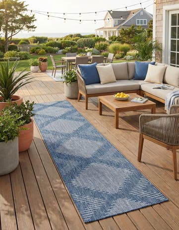 3' 3 x 14' Easy-Clean Modern Indoor / Outdoor Runner Rug