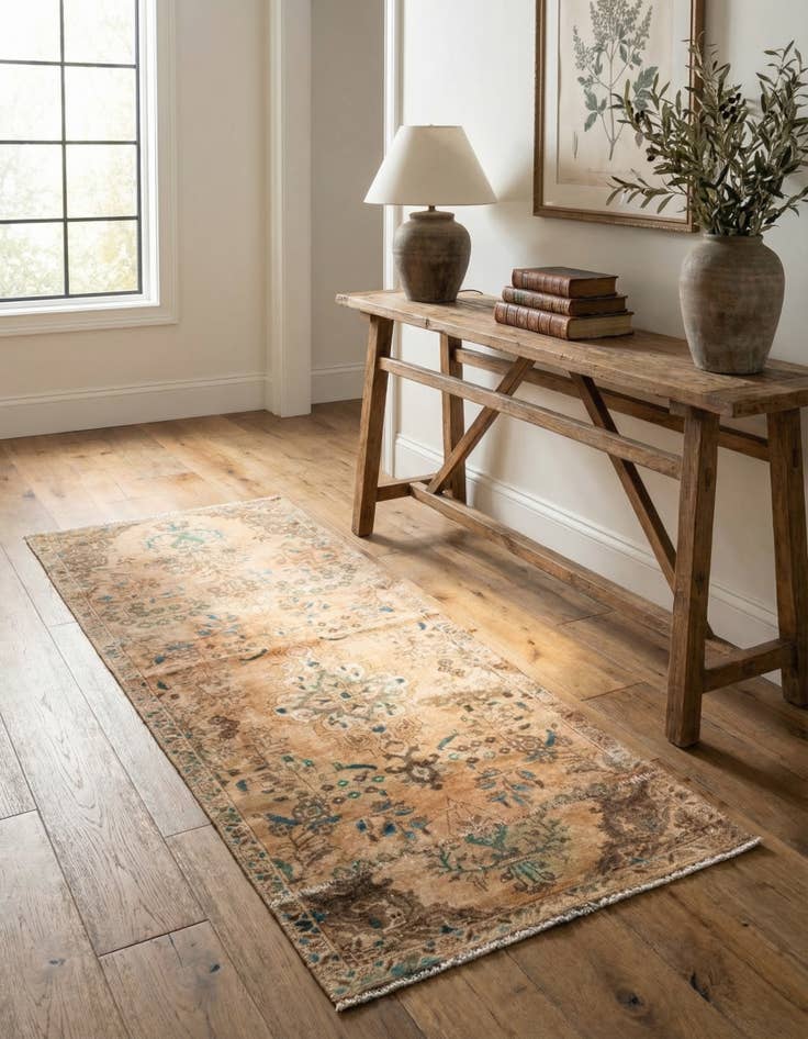 Detail image of 3' x 7' 7  Hand Knotted Ultra Vintage Persian Wool Runner Rug