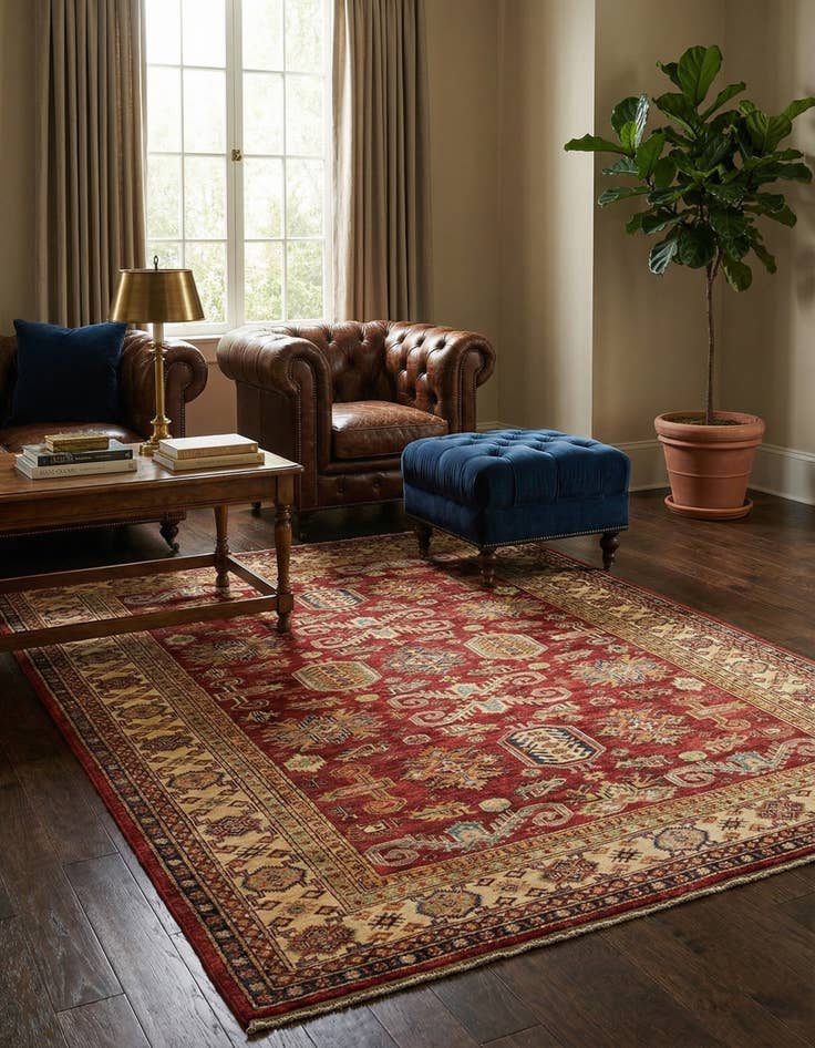 Detail image of 5' 8 x 7' 9  Hand Knotted Kazak Oriental Rug