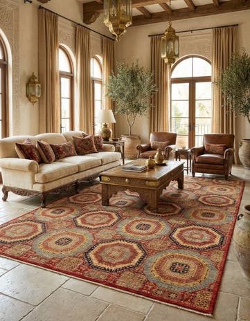 9' x 12' 3 Hand Knotted Mamluk Ziegler Rug
