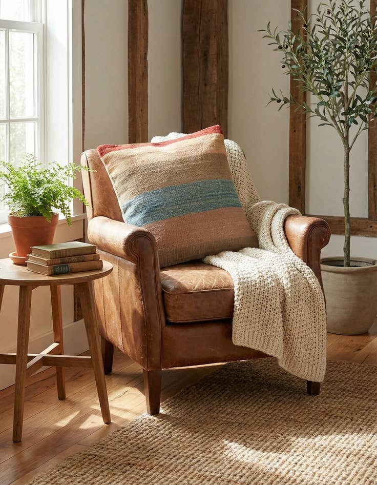 Detail image of 1' 5 x 1' 6  Hand Woven Pillow Wool Square Rug