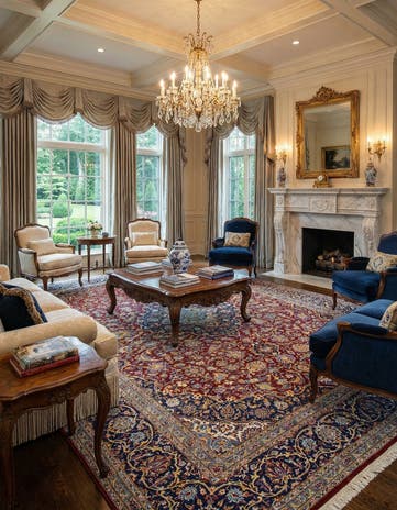 9' 2 x 12' 6 Hand Knotted Kashan Persian Rug