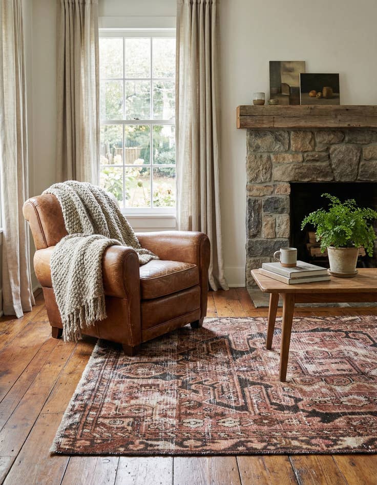 Detail image of 4' x 5' 10  Hand Knotted Ultra Vintage Persian Wool Rug