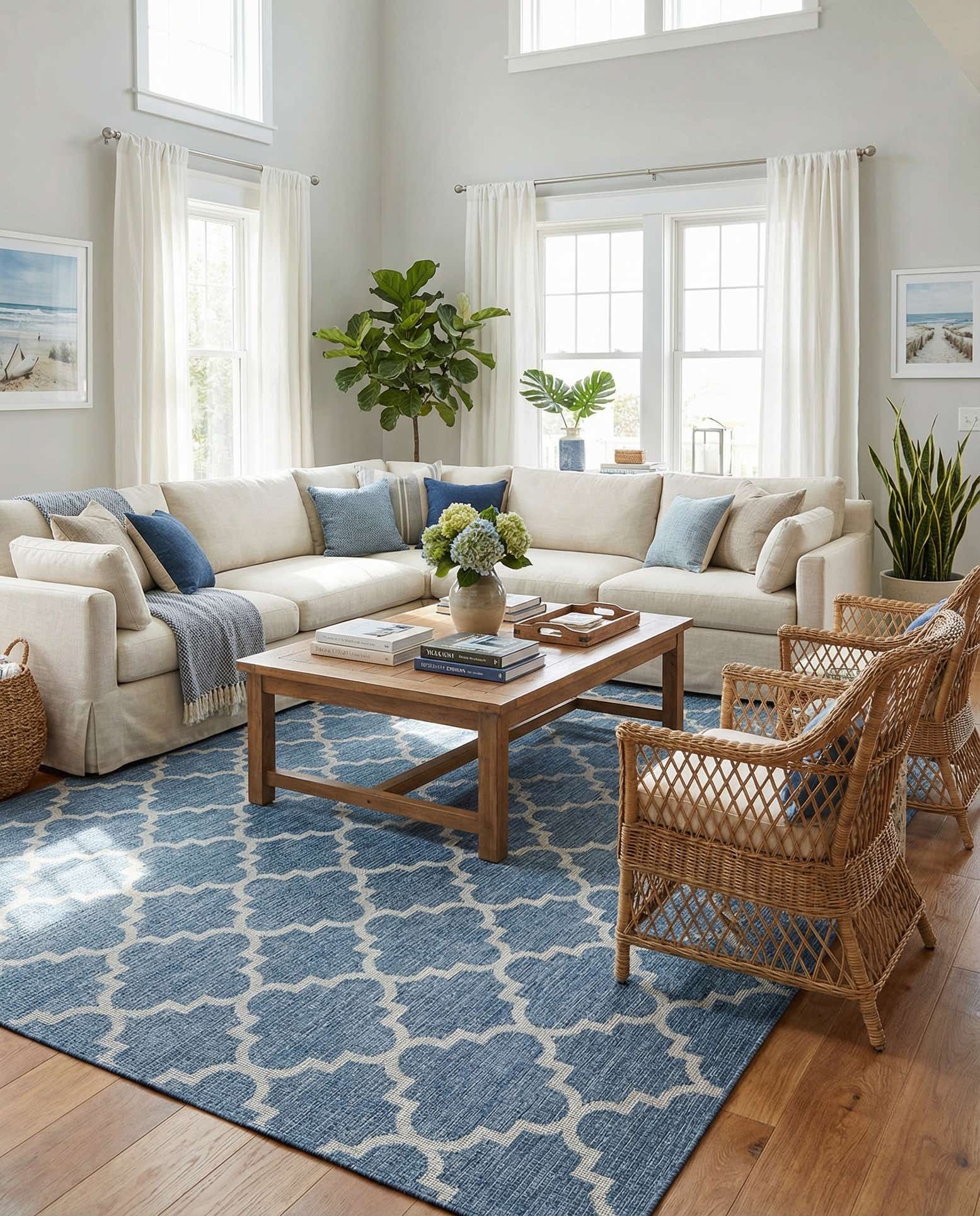 10' x 14' Easy-Clean Lattice Indoor / Outdoor Rug