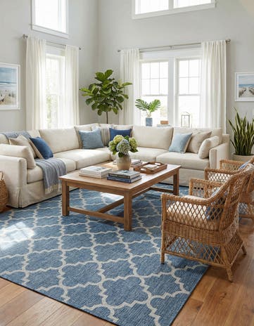 10' x 14' Easy-Clean Lattice Indoor / Outdoor Rug