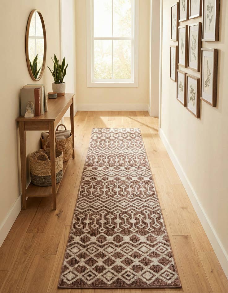 Detail image of 2' x 8' Eco Trellis Runner Rug