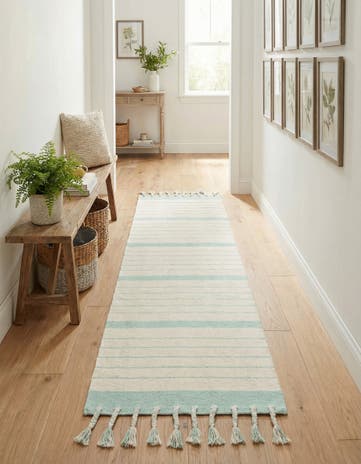 2' 7 x 10' Hand Woven Chindi Cotton Runner Rug