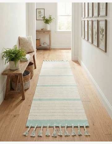 2' 7 x 10' Hand Woven Chindi Cotton Runner Rug