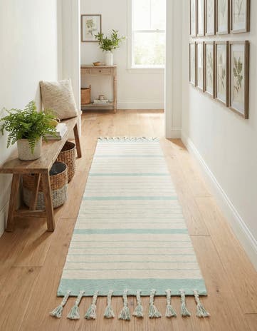 2' 7 x 10' Hand Woven Chindi Cotton Runner Rug